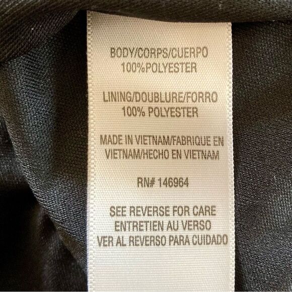 Julia Jordan Fit and Flare Split Neck Mesh Metallic Dress Black Gold Size 10 - Picture 14 of 16